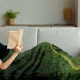 thumbnail image 3 of Jungle Soft Flannel Fleece Throw Blanket, Rainforest in Thailand Foliage Greenery Wooden Pathway Trekking Primeval, Cozy Plush for Indoor and Outdoor Use, 50" x 70", Green Brown, by Ambesonne, 3 of 5