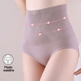 thumbnail image 3 of Women's high waisted belly tightening and hip lifting graphene underwear for tightening and shaping (bean sand color), 3 of 5