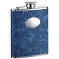 thumbnail image 1 of Denim 6oz Blue Leatherette Stainless Steel Hip Flask, 1 of 1