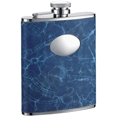 

Visol VF1296 Denim 6oz Blue Leatherette Stainless Steel Hip Flask