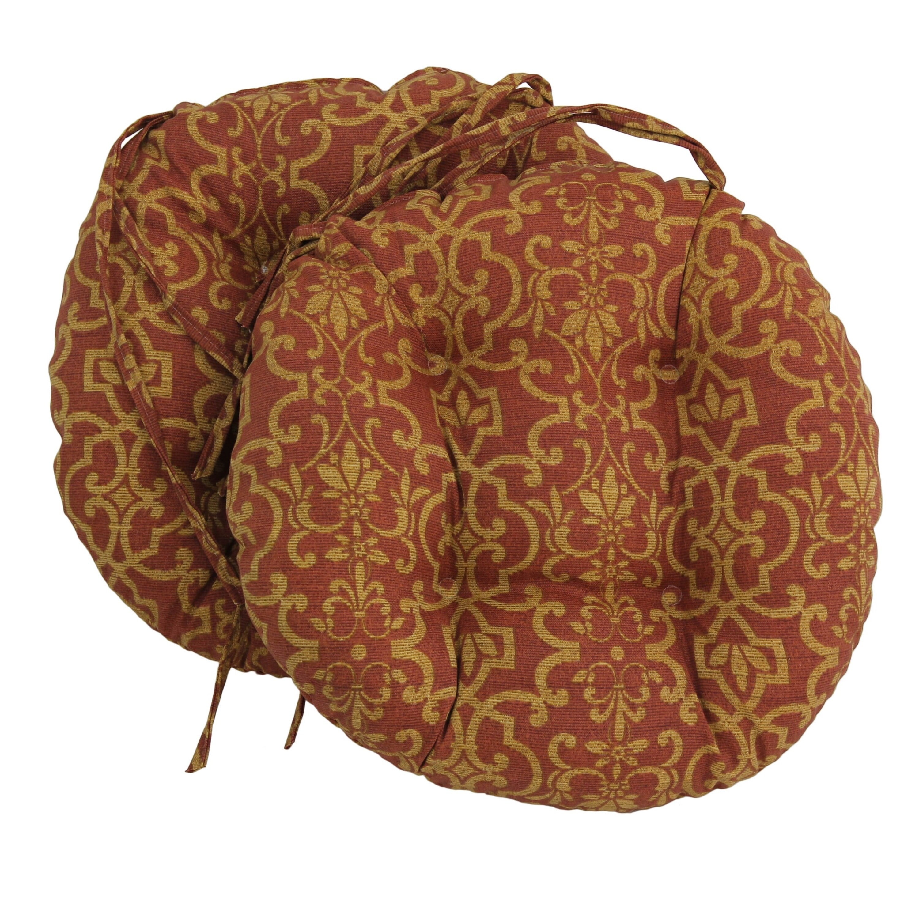 Blazing Needles 16-inch Round Tufted Indoor/Outdoor Chair Cushions (Set of 2) - 16" Haliwell Multi