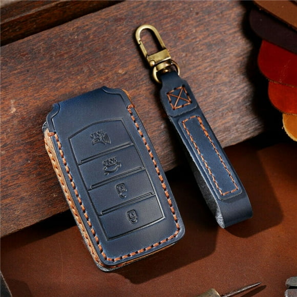 Leather Car Remote Key Fob Cover Case for Genesis G70 G80 G90 2021 2022
