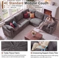 thumbnail image 6 of Holaki L-Shaped Modular Sectional Sofa with 2 Built-in Side Tables, 5-Seater Oversized Sectional Couches for Living Room, Modern Wide Seat Down-Filled Sofa with Storage Space, Dark Gray, 6 of 10