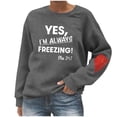 thumbnail image 2 of HOMBOM Valentines Sweatshirt for Women Solf Pullover Crew Neck Long Sleeve Graphic Dark Gray Womens Tops, 2 of 4