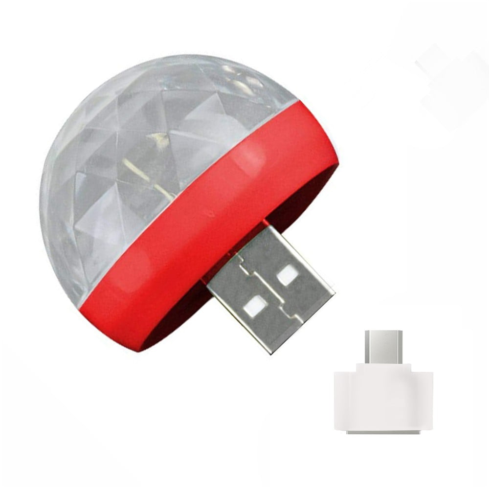 USB Mini LED RGB Disco Stage Light Party Club DJ KTV Xmas Magic Phone Ball Lamp 