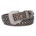 thumbnail image 1 of Snap On Western Cowgirl Alligator Rhinestone Studded Leather Belt, 1 of 2