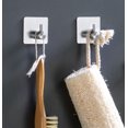 thumbnail image 5 of Gancho de pared adhesivo - Kit de 4 piezas, toallero de baño sin taladrar para ambientes húmedos - Gancho de pared + almohadilla adhesiva, 4,5*4,5*3cm, 5 of 5