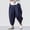 hgg087-Blue, variant on Cargo Linen Pants for Men Baggy Harem Pant Hippie Beach Yoga Casual Drop Crotch Trouser
