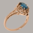 thumbnail image 3 of LBG British Made Solid 10k Rose Gold Natural London Blue Topaz Womens Engagement Ring - 33 size options - Size 10.25, 3 of 6
