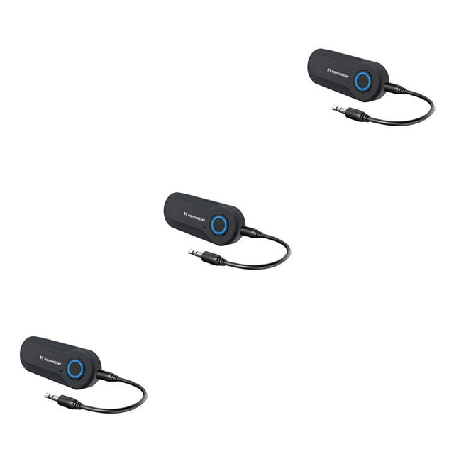 Maytalsory 3.5MM for Jack Audio Adapter Bluetooth-compatible Transmitter Wireless Stereo Audio Transmitter Adapter for PC TV Headphones black 3Set