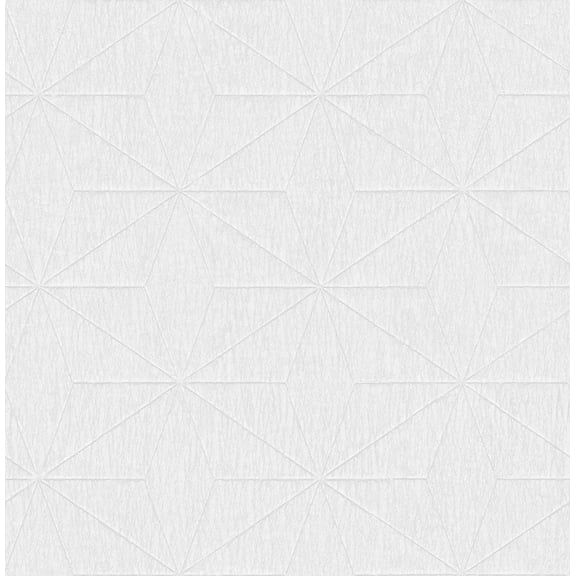 Fine Decor Bernice White Geometric Wallpaper, 20.5-in by 33-ft, 56.4 sq. ft