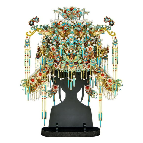 Piececool 3D Metal Puzzles for Adults, Chinese Kingfisher Phoenix Tiara Model Kits DIY Hobbies Crafts for Adult Difficult 3D Puzzles for Women, Home