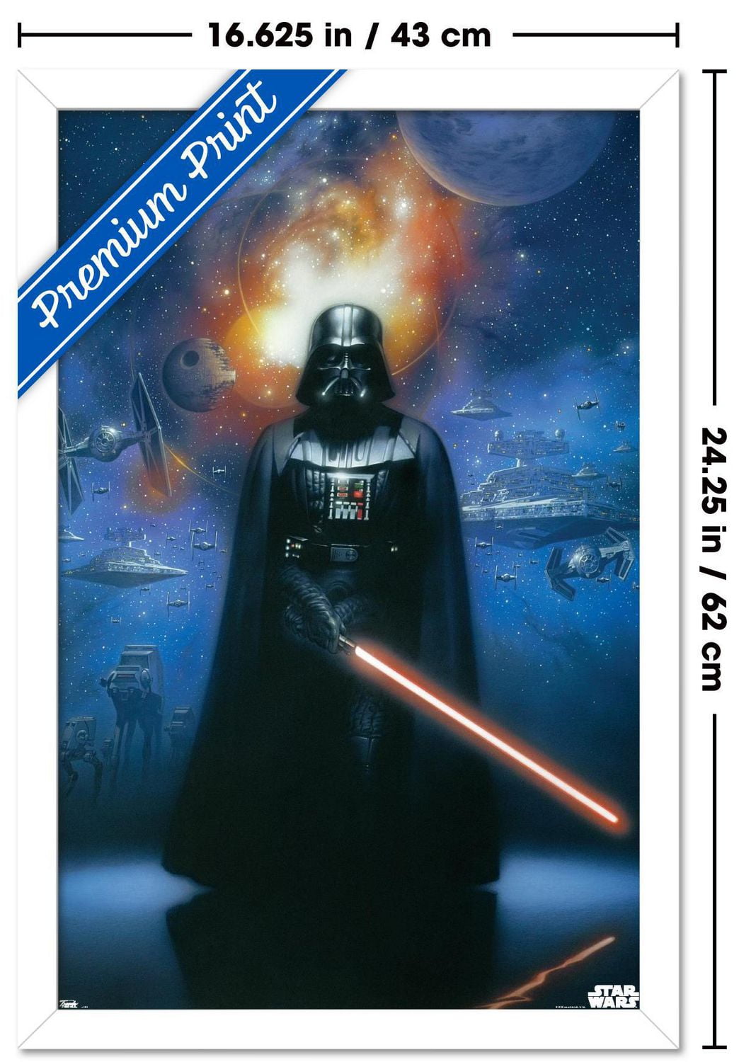 Star Wars: Saga - Vader in Space Wall Poster, 14.725" x 22.375" Framed
