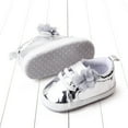 thumbnail image 4 of kamemir Baby Girl Crib Shoes, Shiny Metallic High Top Sneakers(Silver,5), 4 of 6
