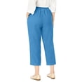 thumbnail image 2 of Woman Within Plus Size Petite 7-Day Elastic-Waist Pull-On Cotton Denim Capri Jeans, 2 of 6