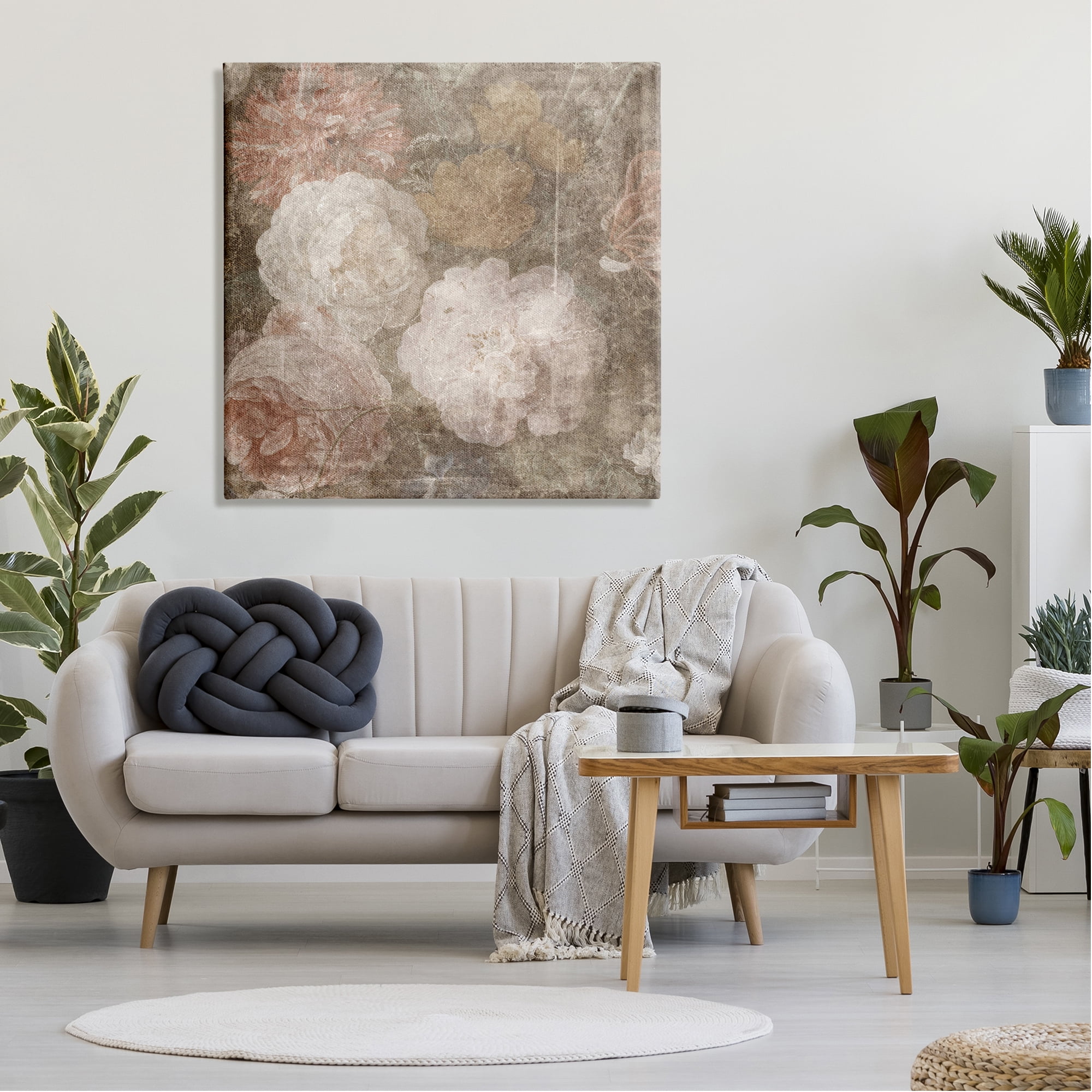 Stupell Industries Vintage Peony Blooms Botanical & Floral Painting Gallery Wrapped Canvas Print Wall Art, 36 x 36