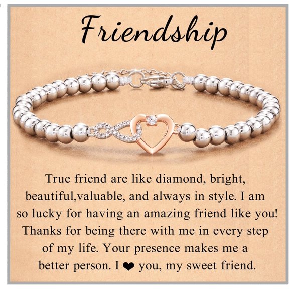 Easter Mother's Day Gifts for Mom Daughter Grandma Auntie Sister Friends Girlfriend Mother-in-law Daughter-in-law Infinity Heart Bracelet Mother's Day Birthday Gifts (7" 2" Adjustable)