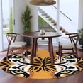 thumbnail image 4 of 7ft Washable Round Rug, Tiger Print Non-Slip Circle Area Rug for Living Room Dining Room, Abstract Wild Animal Themed Tiger Eyes Wildlife Indoor Floor Mat for Home Decor, 4 of 9