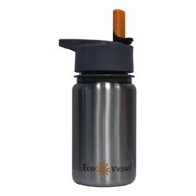 Eco Vessel Scout Kids Stainless Steel Water Bottle with Flip Straw (13-Ounce) (Silver Express)