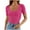 Hot Pink, variant on Women's 2025 Short Sleeve Square Neck T Shirts Slim Fitted Summer Ribbed Knit Basic Casual Tee Tops