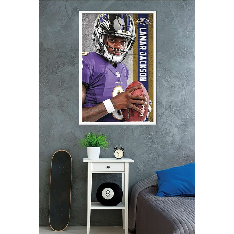 NFL Baltimore Ravens - Lamar Jackson 18 Wall Poster, 22.375 x 34, Framed  