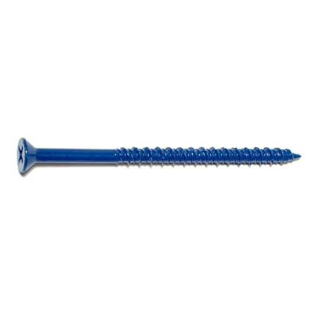 

3/16 x 3-1/4 Blue Ruspert Coated Steel Phillips Flat Head Masonry Screws