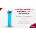thumbnail image 3 of Tritan Sports Bottles with Straw 19 oz. Set of 6, Bulk Pack - Great for Gym, Hiking, Cycling, Camping, Backpacking, School - Blue, 3 of 5