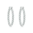 thumbnail image 1 of Angara Lab Grown Diamond Earrings - Prong-Set Round Diamond Hoop Earrings in Platinum for Women, 1 of 8