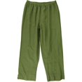 thumbnail image 1 of HC Collection Pantalones cortos casuales con dobladillo doblado para mujer, verde, mediano, 1 of 2