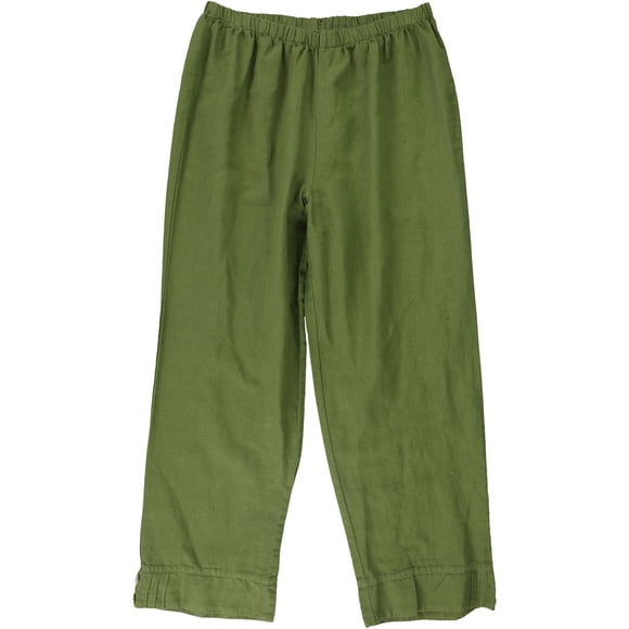 HC Collection Pantalones cortos casuales con dobladillo doblado para mujer, verde, mediano