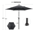 thumbnail image 3 of ACEGOSES 7.5 FT Outdoor Patio Umbrella and Shade Market Table Umbrella Outside with a Crank for Garden, Deck and Pool,Gray, 3 of 6