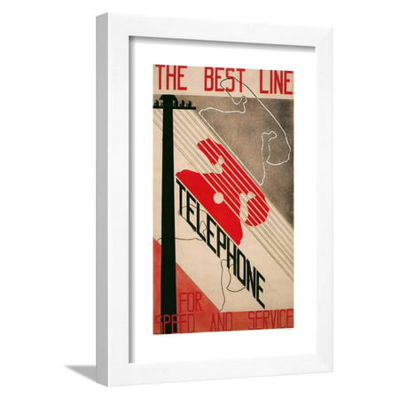 Advertisement for Best Line Telephone Framed Print Wall