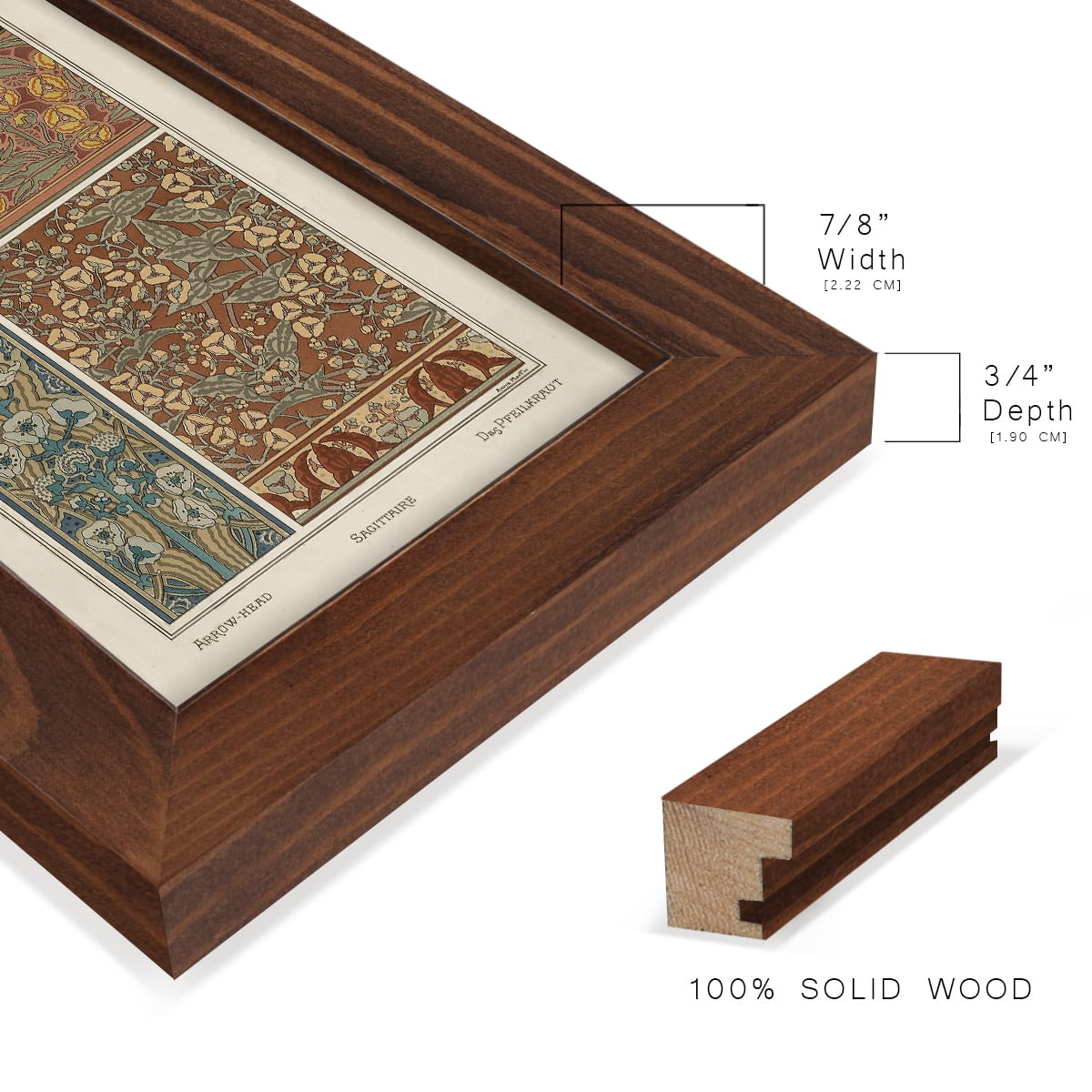 Nouveau Decorative II - Framed Print w/glass - Chestnut