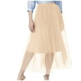 thumbnail image 5 of YUTK Skirt for Women - Women's Casual Bead Three-Layer A-Line Medium Length Gauze Skirt Dance Skirt Performance Dance Skirt Beige S, 5 of 6