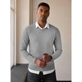 thumbnail image 5 of HAOMEILI Mens V Neck Dress Sweater Long Sleeve Slim Fit Fashion Pullover Sweater, 5 of 7