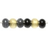 Glass Beads, Black/White, 6pc