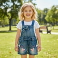 thumbnail image 6 of 2-11T Summer Children Kids Little Girls Romper Shorts Denim Overalls Shortalls Jeans,Flower,8years, 6 of 6
