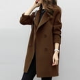 thumbnail image 2 of Women\'S Overcoat Woolen Trench Coat Ladies Winter Long Warm Jacket Outwear, 2 of 8