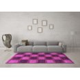 thumbnail image 3 of Ahgly Company Indoor Rectangle Checkered Purple Modern Area Rugs, 3' x 5', 3 of 4