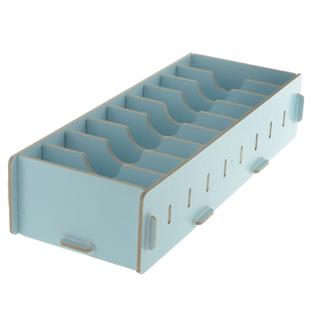 Business Card Case , Business Card Display, Wooden Business Card Organizer For Office Light blue