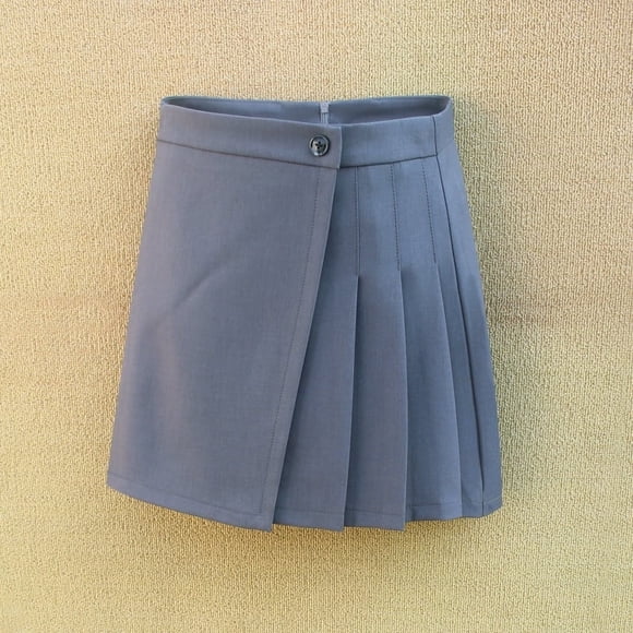 Falda Gris Plisada Falda de Traje para Mujer Falda Bolsa Falda Adelgazante de Cadera Falda Falda Falda Falda Falda Falda Falda Pequeña Bolsa Falda