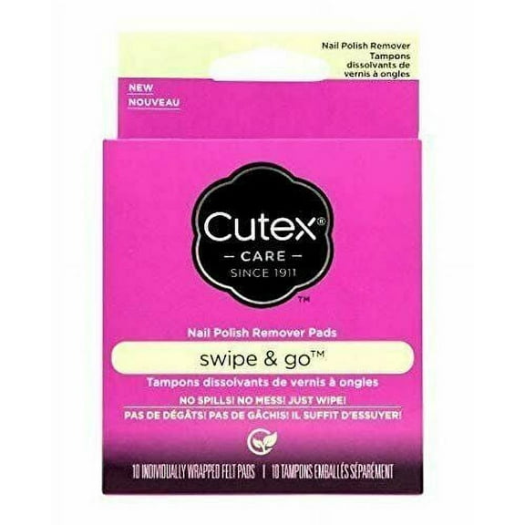 Cutex Swipe Care & Go Nail Polish Remover Pads, 10ct, 12-Pack