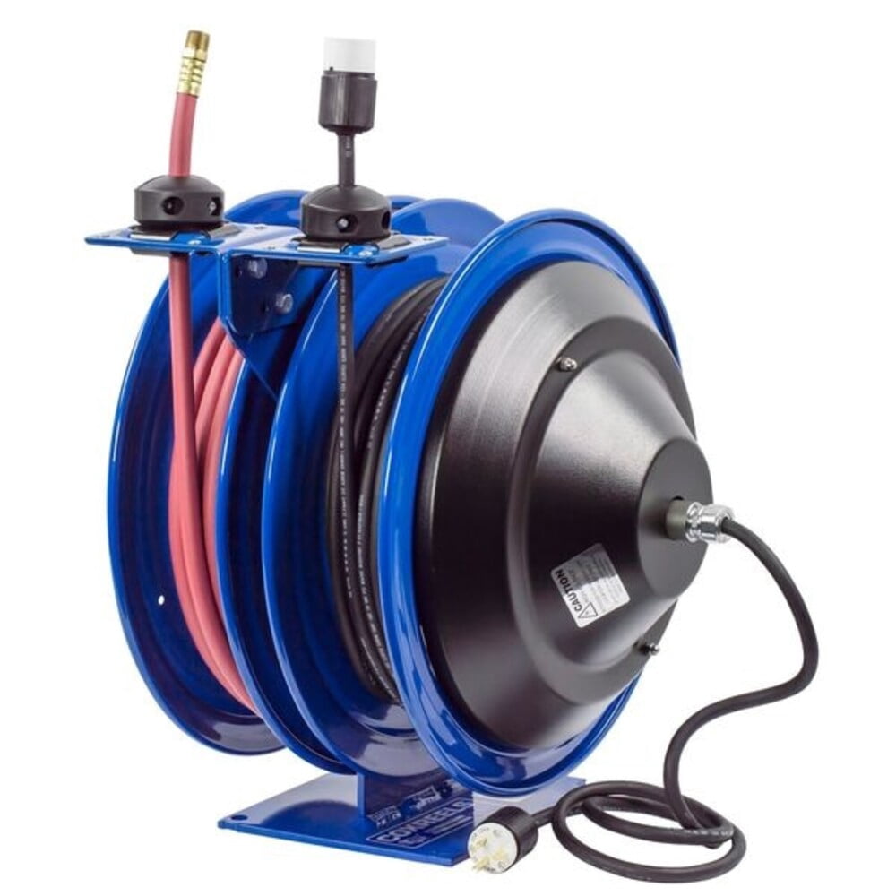 Coxreels Dual Hose Reel,Spring,3/8 in MNPT,50 ft C-L350-5012-A