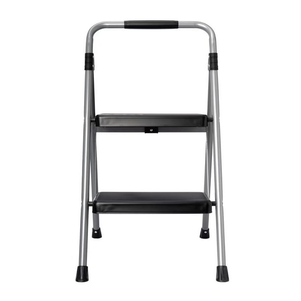 Hyper Tough Gray & Black 2-Step Steel Large Platform & Foldable