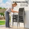 thumbnail image 4 of Outsunny 7 Piece Garden Dining Set with 6 Stackable Chairs, Silver and Black, 4 of 10