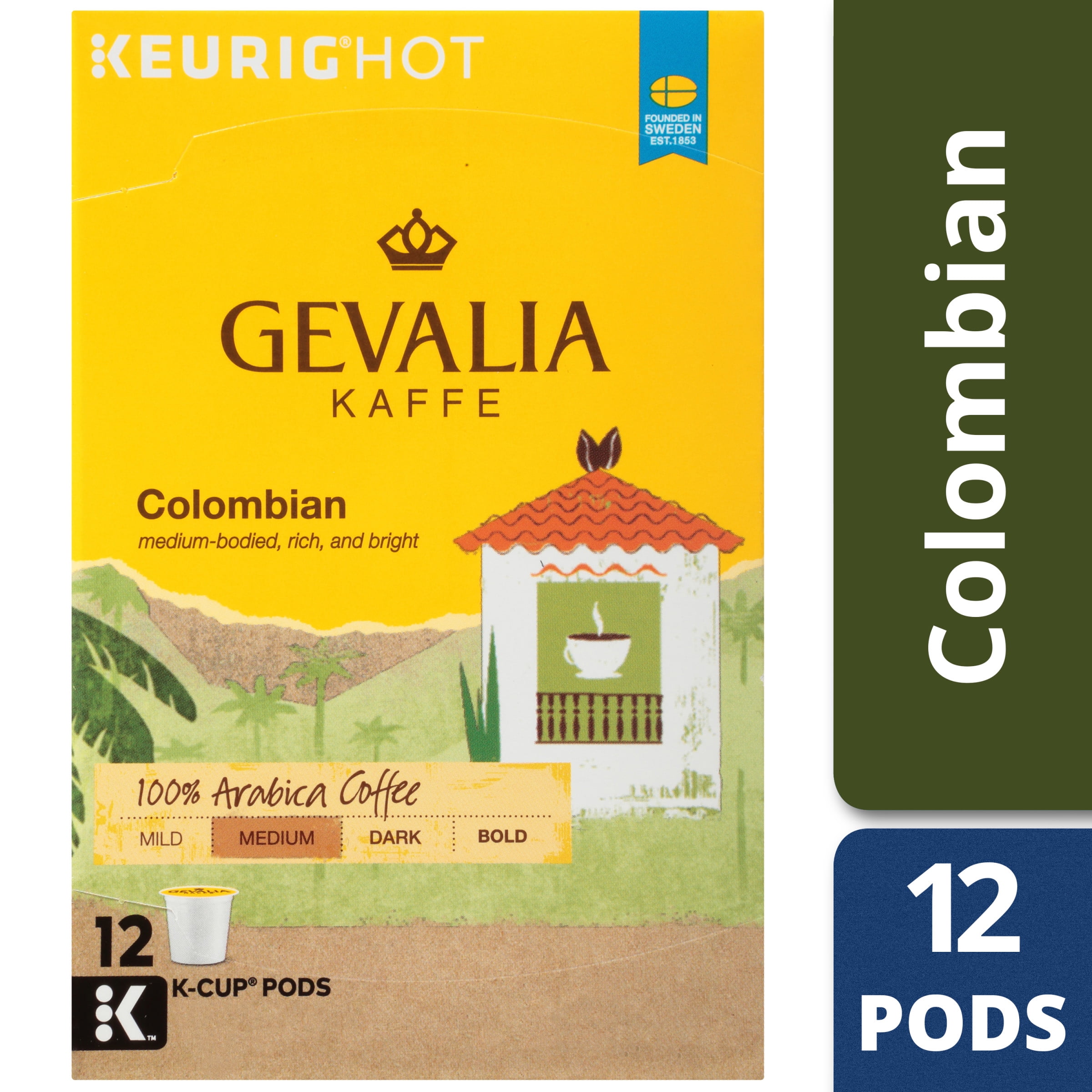 Gevalia Colombian Coffee KCup Pods, Caffeinated, 12 ct 4.12 oz Box