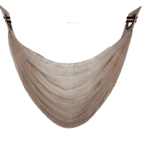 Gorgeous Home Linen K36 Elegant Voile Sheer Waterfall Swag Valance with Bronze Grommets, 36" x 16", 1-Piece Taupe Camel