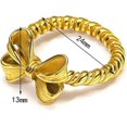 thumbnail image 3 of Stainless Steel Braided Rope Style Band Bowtie Butterfly Wedding Engagement Proposal Promise Statement Ring, 3 of 3