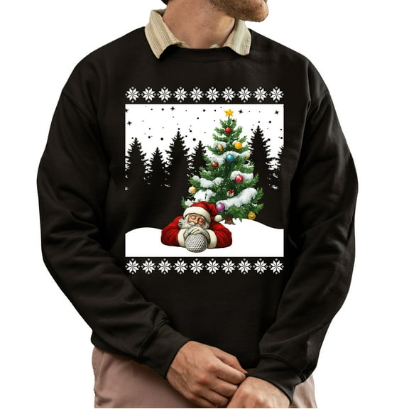 Christmas Sweatshirt, Dreaming of a Green Christmas Santa Golf Sweatshirt, Funny Holiday Golfer Sweatshirt, Unique Golf Lover Gift for Women & Men