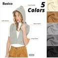 thumbnail image 3 of Basico 5 Colors Knitted Hooded Scarf for Women Men Winter Balaclava Ski Masks- (Black), 3 of 7